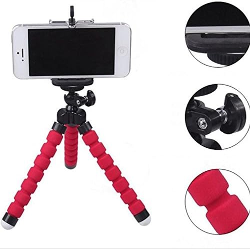 Mini Flexible Sponge Octopus Stand Tripod Mount For iPhone Samsung Camera Video Phone (Red )