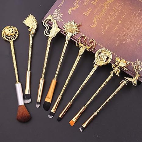 Amazon Com Makeup Brush Set 5 Colors Movie Game Of Thrones Makeup Brush Set Soft Synthetic Collection Kit With Powder Contour Eyeshadow Eyebrow Lips Brushes Handle Color All Gold Home Kitchen
