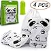 Baby Teething Mitten Panda Teether Mitten with Baby Toothbrush & Massager Teething Glove Mitt Infant Toy(2 Mittens with Toothbrush)