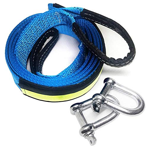 LIVEHITOP Tow Strap Recovery Kit Snatch Block(5m 8ton/16.5ft 17000Lb) Nylon Snatch Strap + D Ring Bow Shackles(2pcs) Off Road Winch Heavy Duty Equipment for Recovery Towing - Thumbnail 7