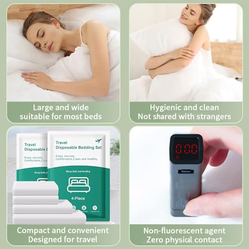 8 Pcs Disposable Bed Sheets Travel For Hotel, With 2 Sheet Quilt Covers, And 4 Pillowcase Business Trip Spa Hotel