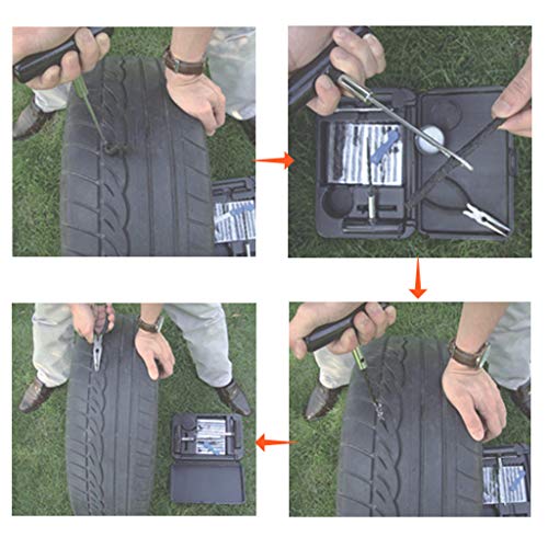 NXKang 37 Piece Tire Repair Kit DIY Flat Tire Repair Car Truck Motorcycle Home Emergencies Plug Patch Equipment