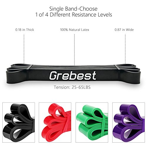 Grebest Heavy Duty Resistance Band, Pull UP Assist Bands Workout Resistance Bands for Body Stretching Powerlifting Mobility Single Band or Set