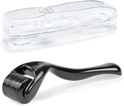 Zemolo Derma-roller 0,5mm, Bartroller Microneedling Roller mit 540 Nadeln Micronadeln,Derma-Roller für Mann & Frau Haarpflege Gesicht und Körper Dehnungsstreifen, Falten, Große Poren