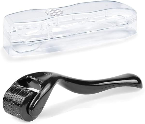 Zemolo Derma-roller 0,5mm, Bartroller Microneedling Roller mit 540 Nadeln Micronadeln,Derma-Roller für Mann & Frau Haarpflege Gesicht und Körper Dehnungsstreifen, Falten, Große Poren