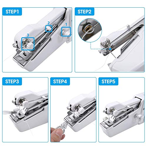 Awekris Sewing Machine Handheld Mini Quick Stitch Manual Sewing Machine Portable, Electronic Handy Sewing Machine Home Travel Kids