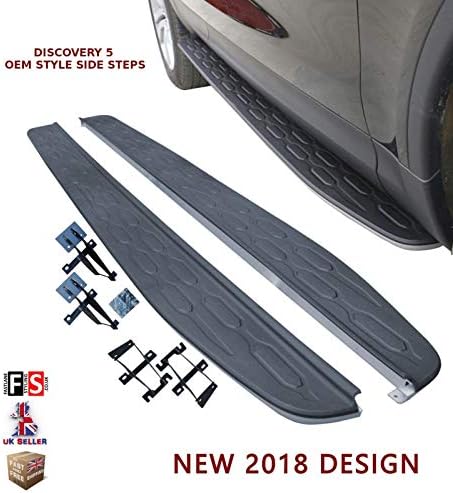 DISCOVERY 5 SIDE STEPS RUNNING BOARDS SILVER BLACK OEM NEW STYLE
