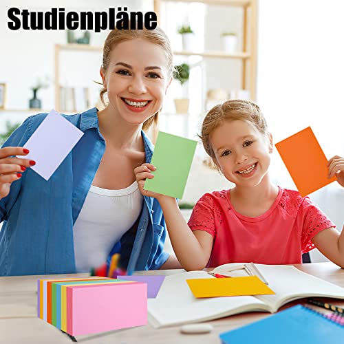 Koogel 640 Stück Blanko Karteikarten, Lernkarten Moderationskarten 8 Farben farbig sortiert Rechteckig 12,5 x 7,5 cm für Spielkarte Büro Schule Präsentation Vortrag