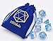 Polyhedral Dice Set D&D Gaming Dice – Blue Aurora Transparent Gradients Dice for Dungeons and Dragons MTG RPG Role Playing Table Game Including Pouch
