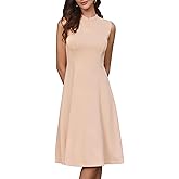 Allegra K Work Dresses for Women's 2026 Mock Neck Sleeveless A Line Midi Dress