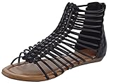 Henry Ferrera Women's Kiko Bar Strappy Gladiator Flat Sandals