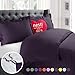 Nestl Purple Duvet Cover Queen Size - Soft Double Brushed Queen Duvet Cover Set, 3 Piece, with Button Closure, 1 Duvet Cover 90x90 inches and 2 Pillow Shams