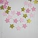 Mybbshower Blush Pink Gold Glitter Star Garlands for Baby Shower Photo Prop 12 Feets Long