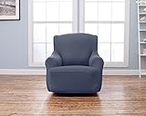 Lucia Collection Corduroy Strapless Slipcover. Form Fit, Slip Resistant, Stylish Furniture Shield / Protector Featuring Soft, Lightweight Fabric. By Home Fashion Designs. (Chair, Grey)