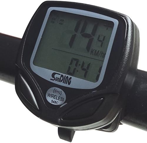 Bike Computer, 14 Multi Function Waterproof Wireless Bicycle Speedometer Cycling Odometer - White