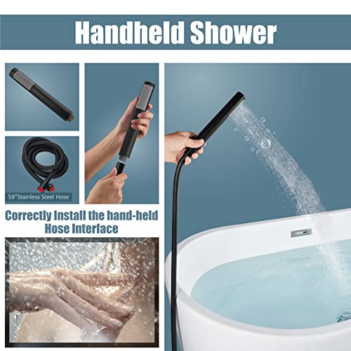 Aolemi Oil Rubbed Bronze Freestanding Bathtub Faucet Floor Mount Tub