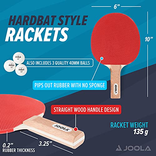 JOOLA Essentials Duel 2Player Table Tennis Racket Set with 2 Ping Pong
