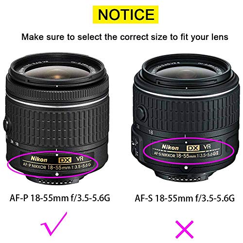 55mm Snap-on Lens Cap Cover with Keeper for AF-P DX NIKKOR 18-55mm f/3.5-5.6G VR Lens for Nikon D7200 D5600 D5500 D5300 D3500 D3400 D3300 DSLR Camera,ULBTER Lens Cap & Lens Cover Keeper -2 Pack