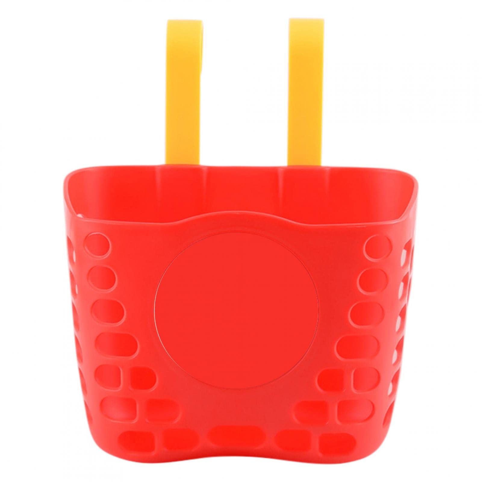 Laluky 1 Pack Bike Basket for Kids, Girls & Boys - Plastic Front Handlebar Basket, Kids Bicycle Accessory (Red)