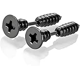 Punk Titanium Steel Screw Stud Earring for Women Men Stainless Steel Nail Stud Earring Screw Piercing Earrings Hypoallergenic
