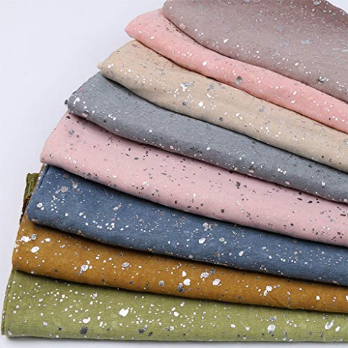 MEIYIN Womens Cotton Linen Gradient Scarf Silver Foil Sequins Bandana Shawl Headscarf - Thumbnail 3
