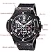 MEGIR Men's Chronograph Military Sports Waterproof Stainless Steel Watches MN3002G/BK-1