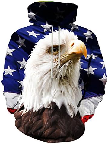 Neemanndy Unisex 3D Cool Printed Hoodies Personalized Hooded Sweater Sweatshirt with Big Pockets