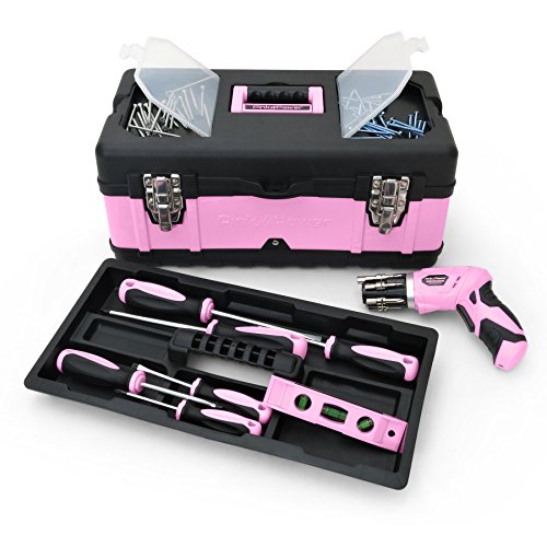 Pink Power Aluminum Tool Box for Tool or Craft Storage - 18 Inch Portable Tool Case with Locking Lid and Extra Storage Compartments - Thumbnail 5