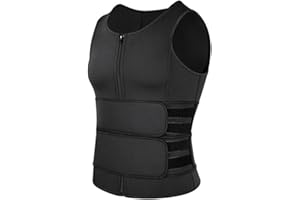 Body Shaping Sauna Vest, Men Body Shaping Vest, Breathable Gym Fitness Vest with Double Belt