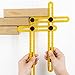 Amenitee Angle Layout Measuring Ruler- Ultimate Irregular Shape Copy Tool-Universal Angularizer Ruler - Easy Angle Ruler-Multi Angle Measuring Tool-ABS Bolts and Nuts-Ultimate Template Tool(Yellow)