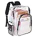 Heavy Duty Clear Backpack Transparent Bag With Reinforced Straps - Student Bookbag for School, Security, Sporting Events