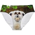 Dellukee Sexy Women Underwear Briefs Breathable Hipster Panty White Alpaca Print