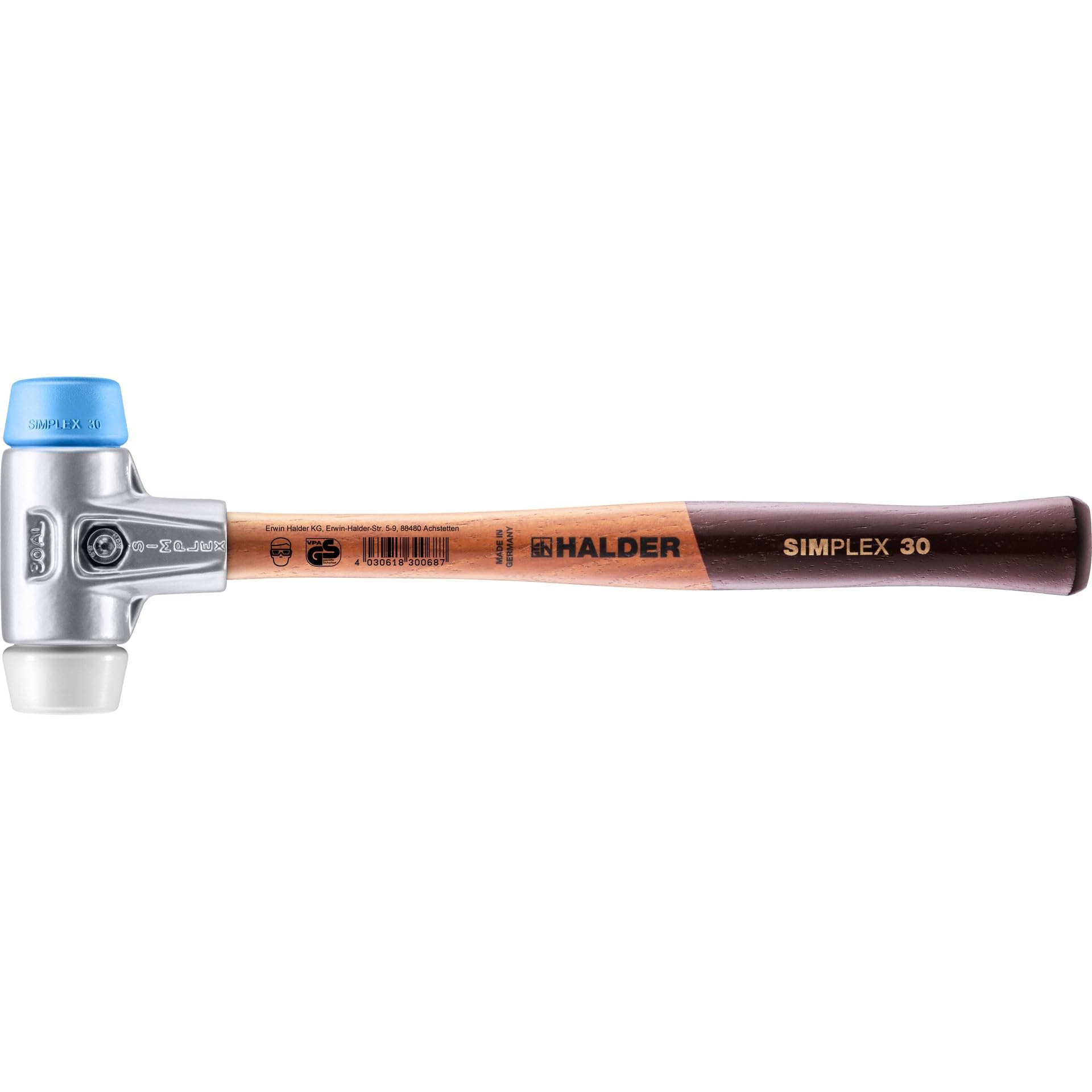 Halder 3117030"Simplex" TPE-Soft/Superplastic Soft-Face Mallet, Multi-Colour, 30 mm