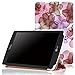 MoKo LG G Pad X8.3 Case - Ultra Compact Slim Lightweight Smart Shell 3-Folding Stand Cover Case with Auto Wake / Sleep for LG G Pad X 8.3 VK815 4G LTE Verizon 8.3" Tablet, Floral Purple