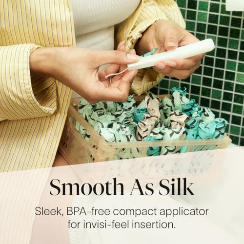 Cora Organic Applicator Tampon Multipack | 18 Regular & 18 Super Absorbency | 100% Organic Cotton, Unscented, BPA-Free Compact Applicator | Leak Protection | Packaging May Vary | 36 Total