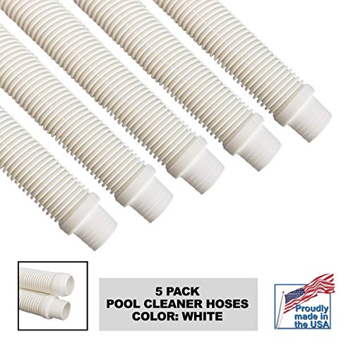 Destroyer Plastics Universal Swimming Pool Cleaner Hose 48" Long Kreepy Krauly Baracuda G3 G4 Hayward Navigator Pool Vac Ultra AquaBug (5, White) - Thumbnail 2