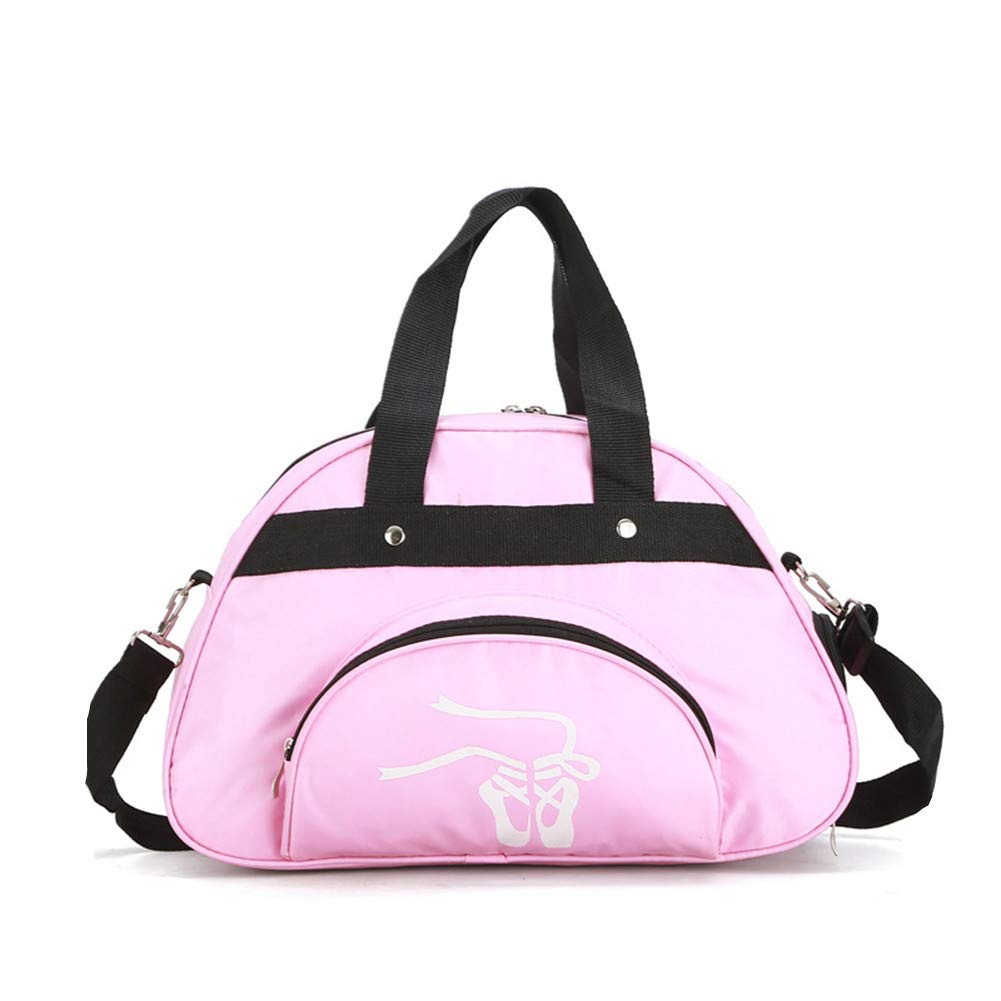 WEISIPU Nylon Dance Duffle Bag - Girls Garment Shoe Dance Sports Bags Ballet Slippers (Pink)