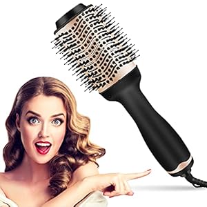 Hair-Dryer-BrushHot-Air-Brush-Multi-Functional-3-in-1Professional-Dryer-VolumizerHeated-Rollers-and-Curling-Iron-with-Ceramic-Coating-and-Negative-Ion-TechnologySuitable-for-All-Hair-Types Hair Dryer Brush,Hot Air Brush, Multi-Functional 3-in-1Professional Dryer & Volumizer,Heated Rollers and Curling Iron…