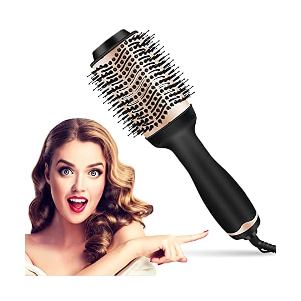 Hair-Dryer-BrushHot-Air-Brush-Multi-Functional-3-in-1Professional-Dryer-VolumizerHeated-Rollers-and-Curling-Iron-with-Ceramic-Coating-and-Negative-Ion-TechnologySuitable-for-All-Hair-Types Hair Dryer Brush,Hot Air Brush, Multi-Functional 3-in-1Professional Dryer & Volumizer,Heated Rollers and Curling Iron…