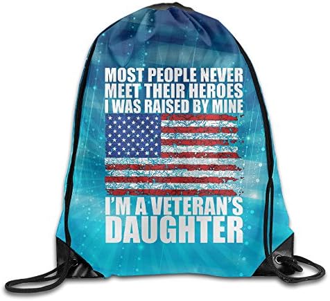 Gym Drawstring Bag Veteran's Daughter Family Gift Hero Raised By Mine Backpack Bag