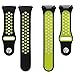 For Fitbit Ionic Sport Bands, bayite Soft Silicone Replacement Band Perforated Breathable Wristband Fashion Strap For Fitbit Ionic Fitness Smart Watch Accessories Black/Fluorescent Yellow Women Men