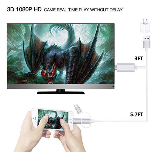 3 in 1 HDMI Cable Adapter, ZAMO 1080P USB/Type-C to HDMI Adapter Mirror Mobile Phone Screen to TV/Projector/Monitor Compatible with S8/9 Note 8/9 and More Android Devices - Thumbnail 2