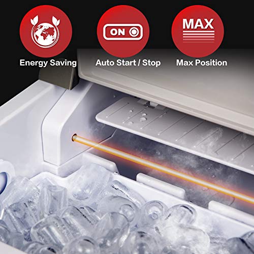 Sunmaki Eiswürfelmaschine, 12kg Eiswürfel 24h, Eiswürfelbereiter Edelstahl, 1.5L Wassertank, Eismaschine Ice Maker 120W… – Bild 6