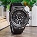 Mens Womens Simple Luxury Sport Wooden Watches Stainless Steel Wood Date & Chronograph Watch（Black）