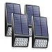 XINREE Outdoor Waterproof Solar Fence Light Solar Deck Step Light Suitable for Stairs Courtyard Garden Backyard Garage Driveway Exterior Wall Railing Solar Decorative Lighting (Cool White 4 Pack)