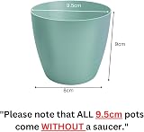 B2C Flower Pots 9.5 cm to 30 cm with Saucer Tray Matt Plastic Planter Black view 2