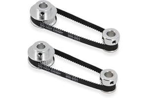 Zeelo 2PCS Set GT2 Synchronous Wheel 20&36 Teeth 8mm Bore Aluminum Timing Pulley with 2PCS Length 200mm Width 6mm Belt (20-36T-8B-6)