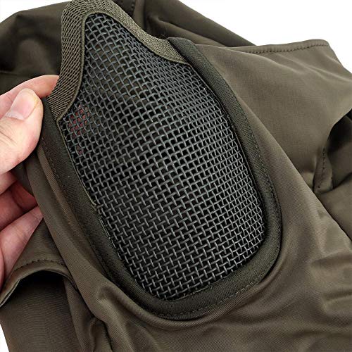 MOGOI Steel Mesh Airsoft Mask, Ninja Style Balaclava Mesh Mask Breathable Half Face Airsoft Mask for Fencing, Airsoft, Paintball, BB Gun, CS Game, Hunting and Shooting, B