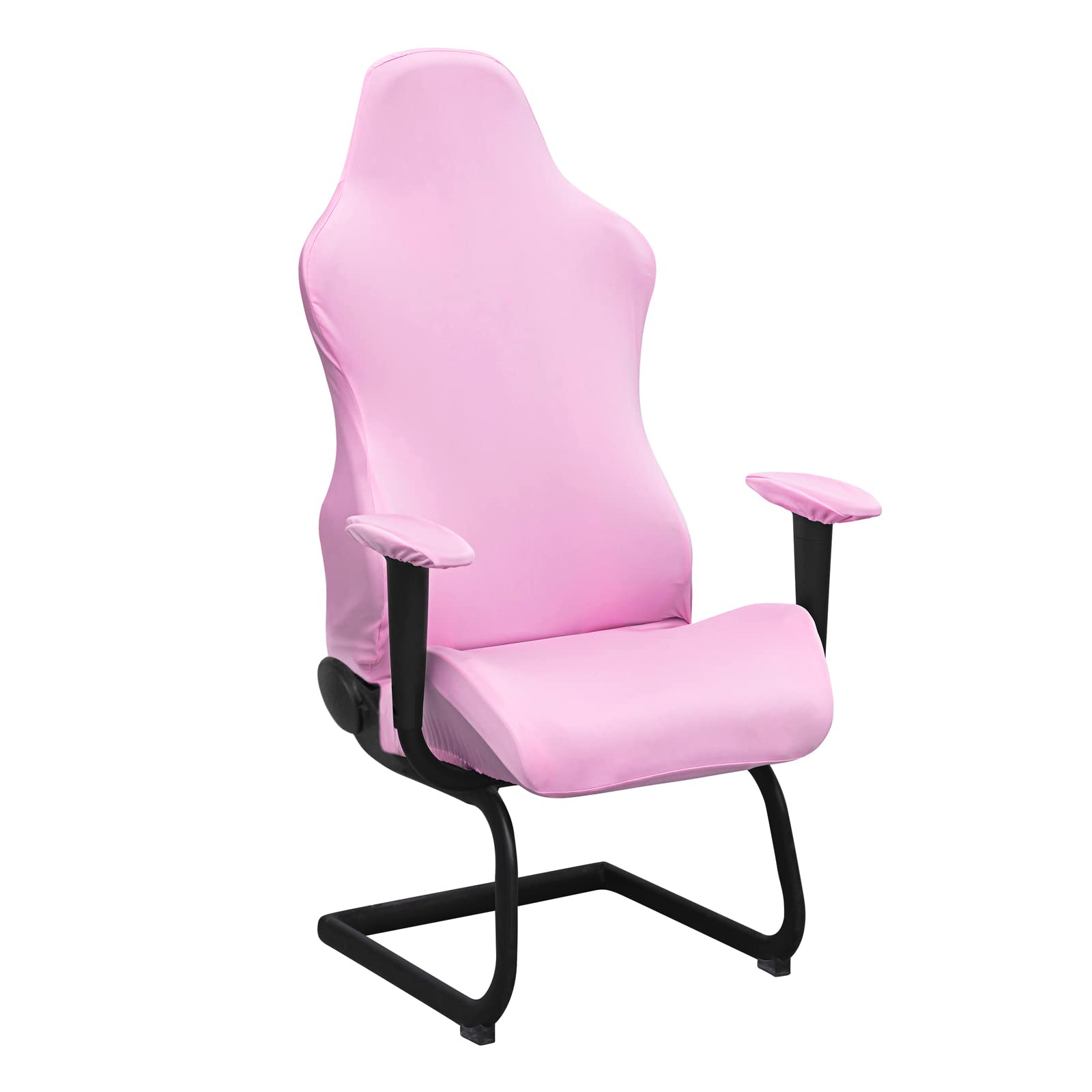 BTSKY Pink Stretchable Gaming Chair Covers Slipcovers - Ergonomic Office Computer Game Chair Slipcovers For Computer Reclining Racing Style Office Chair (No Chairs)