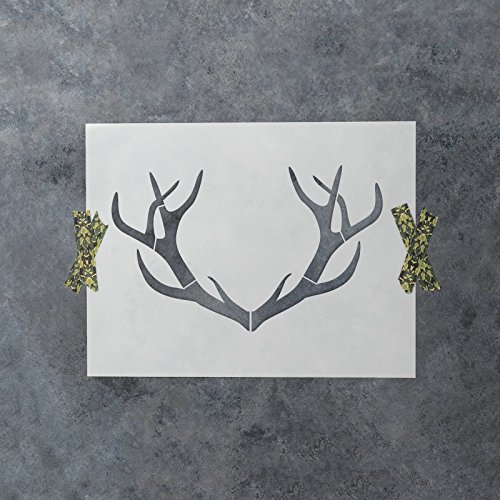 Deer Antler Stencil Template - Reusable Stencil of Deer Antlers with Multiple Sizes Available